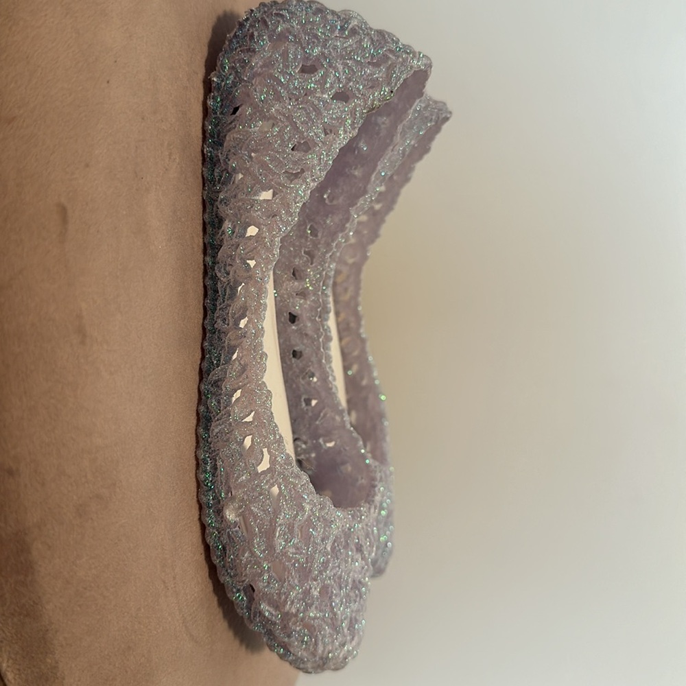 Stunning Melissa Campana flats in iridescent white detail. - Picture 2 of 11
